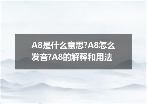 A8是什么意思?A8怎么发音?A8的解释和用法
