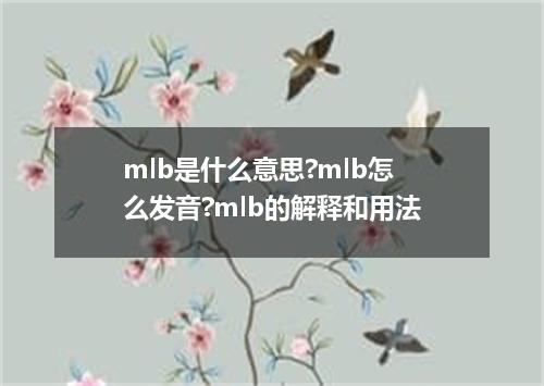 mlb是什么意思?mlb怎么发音?mlb的解释和用法