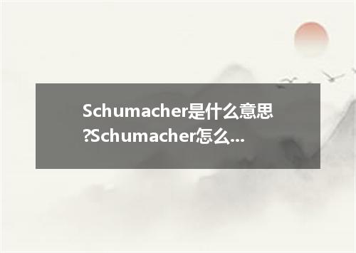 Schumacher是什么意思?Schumacher怎么发音?Schumacher的解释和用法