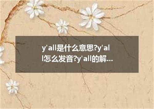 y'all是什么意思?y'all怎么发音?y'all的解释和用法