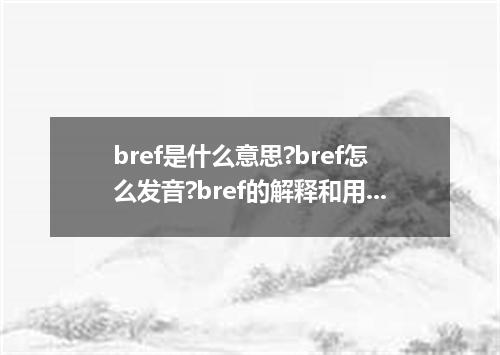 bref是什么意思?bref怎么发音?bref的解释和用法