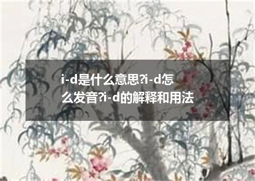 i-d是什么意思?i-d怎么发音?i-d的解释和用法