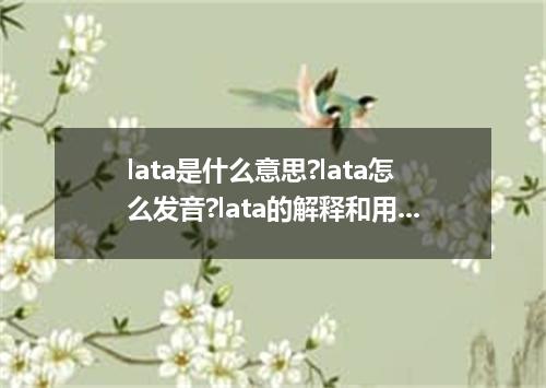 lata是什么意思?lata怎么发音?lata的解释和用法