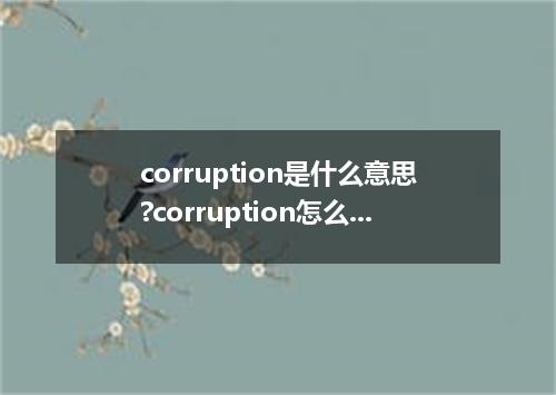 corruption是什么意思?corruption怎么发音?corruption的解释和用法