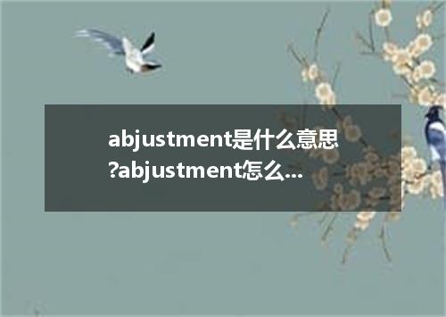 abjustment是什么意思?abjustment怎么发音?abjustment的解释和用法