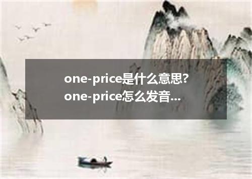 one-price是什么意思?one-price怎么发音?one-price的解释和用法
