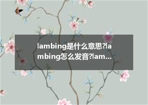 lambing是什么意思?lambing怎么发音?lambing的解释和用法
