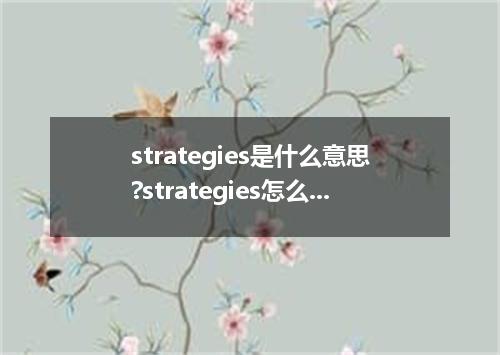 strategies是什么意思?strategies怎么发音?strategies的解释和用法