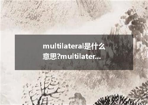 multilateral是什么意思?multilateral怎么发音?multilateral的解释和用法