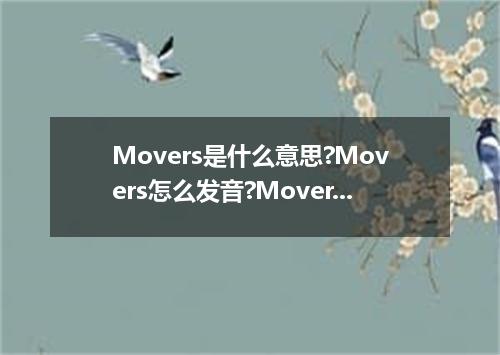Movers是什么意思?Movers怎么发音?Movers的解释和用法