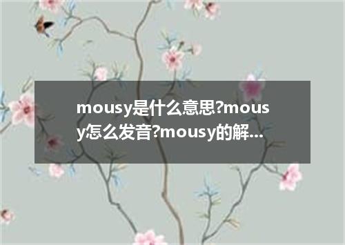 mousy是什么意思?mousy怎么发音?mousy的解释和用法