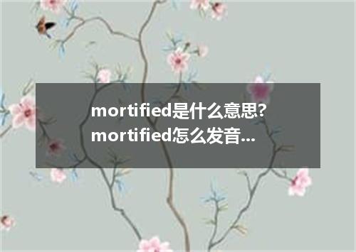 mortified是什么意思?mortified怎么发音?mortified的解释和用法