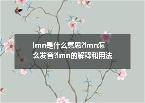 lmn是什么意思?lmn怎么发音?lmn的解释和用法