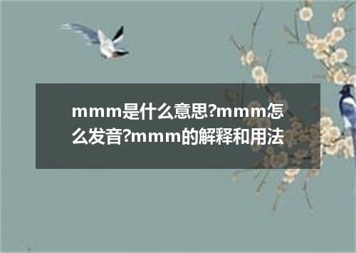 mmm是什么意思?mmm怎么发音?mmm的解释和用法