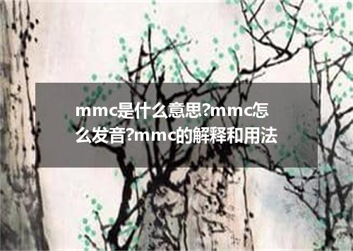 mmc是什么意思?mmc怎么发音?mmc的解释和用法