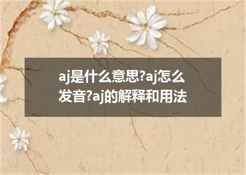 aj是什么意思?aj怎么发音?aj的解释和用法
