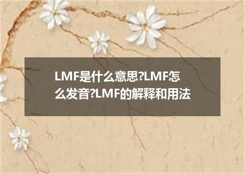 LMF是什么意思?LMF怎么发音?LMF的解释和用法