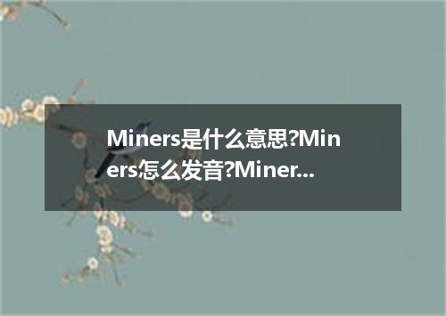 Miners是什么意思?Miners怎么发音?Miners的解释和用法