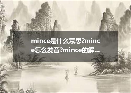 mince是什么意思?mince怎么发音?mince的解释和用法