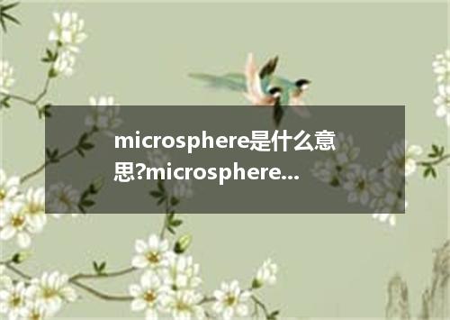 microsphere是什么意思?microsphere怎么发音?microsphere的解释和用法