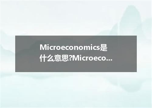 Microeconomics是什么意思?Microeconomics怎么发音?Microeconomics的解释和用法
