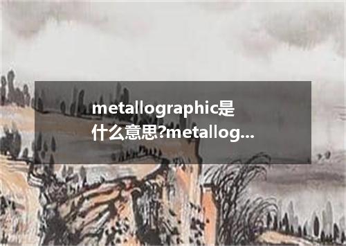 metallographic是什么意思?metallographic怎么发音?metallographic的解释和用法