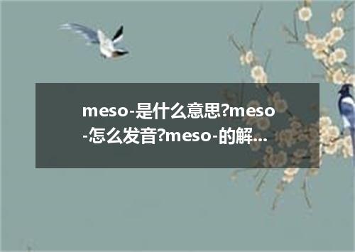 meso-是什么意思?meso-怎么发音?meso-的解释和用法