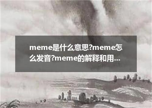meme是什么意思?meme怎么发音?meme的解释和用法