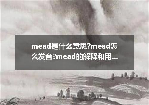 mead是什么意思?mead怎么发音?mead的解释和用法