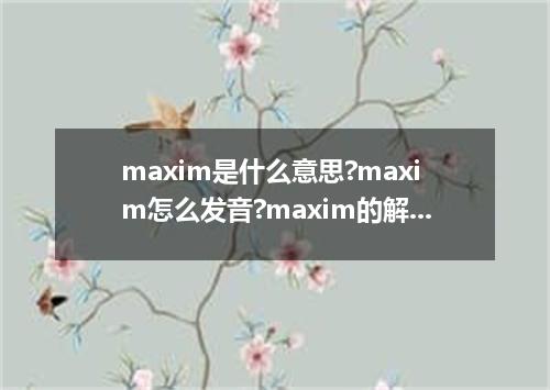 maxim是什么意思?maxim怎么发音?maxim的解释和用法