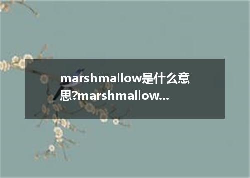 marshmallow是什么意思?marshmallow怎么发音?marshmallow的解释和用法