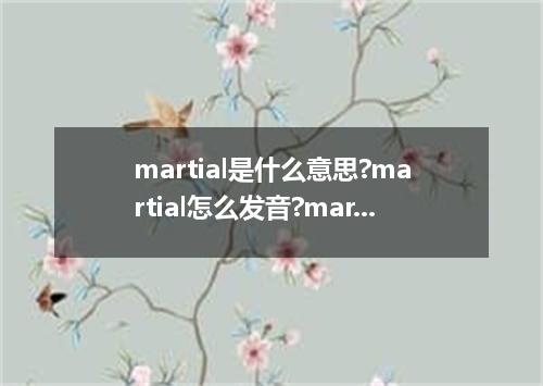 martial是什么意思?martial怎么发音?martial的解释和用法