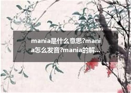 mania是什么意思?mania怎么发音?mania的解释和用法