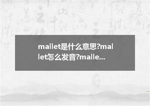 mallet是什么意思?mallet怎么发音?mallet的解释和用法