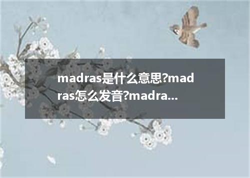 madras是什么意思?madras怎么发音?madras的解释和用法