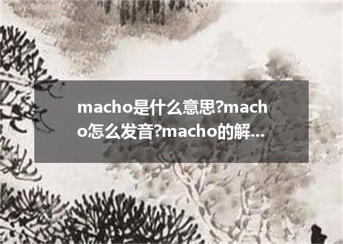 macho是什么意思?macho怎么发音?macho的解释和用法