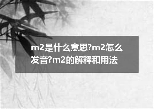 m2是什么意思?m2怎么发音?m2的解释和用法