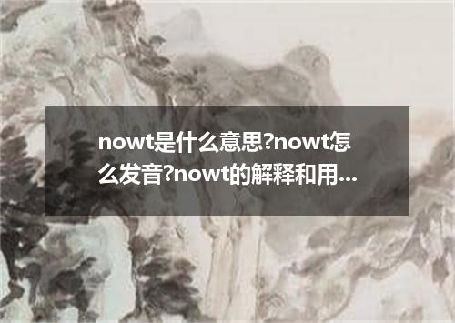 nowt是什么意思?nowt怎么发音?nowt的解释和用法