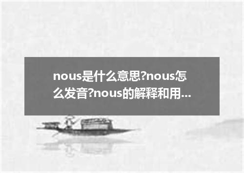 nous是什么意思?nous怎么发音?nous的解释和用法