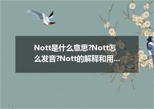 Nott是什么意思?Nott怎么发音?Nott的解释和用法