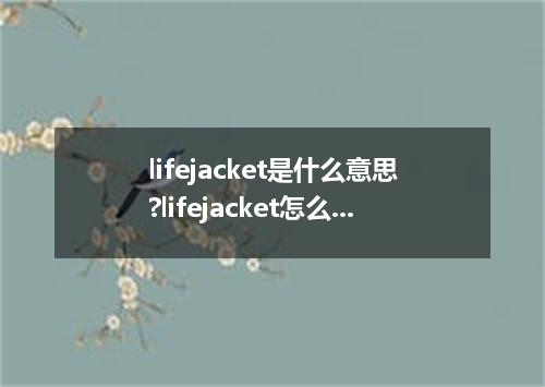 lifejacket是什么意思?lifejacket怎么发音?lifejacket的解释和用法
