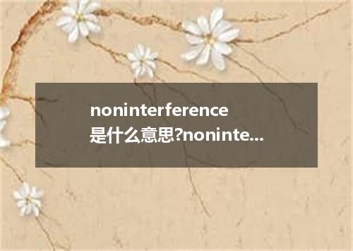 noninterference是什么意思?noninterference怎么发音?noninterference的解释和用法
