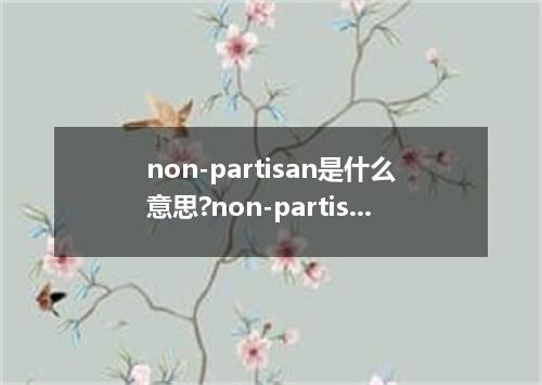 non-partisan是什么意思?non-partisan怎么发音?non-partisan的解释和用法