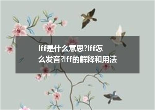 lff是什么意思?lff怎么发音?lff的解释和用法