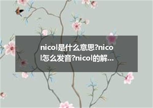nicol是什么意思?nicol怎么发音?nicol的解释和用法