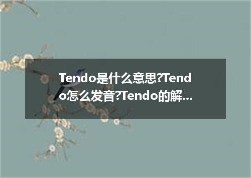Tendo是什么意思?Tendo怎么发音?Tendo的解释和用法