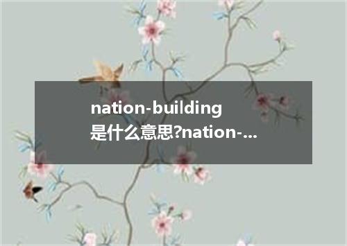 nation-building是什么意思?nation-building怎么发音?nation-building的解释和用法