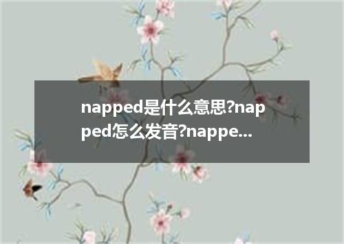 napped是什么意思?napped怎么发音?napped的解释和用法