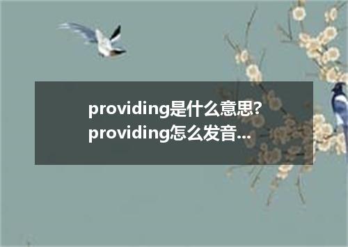 providing是什么意思?providing怎么发音?providing的解释和用法