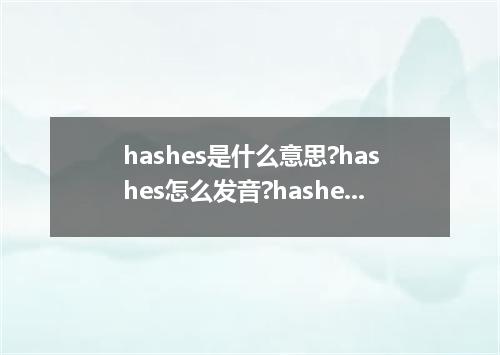 hashes是什么意思?hashes怎么发音?hashes的解释和用法